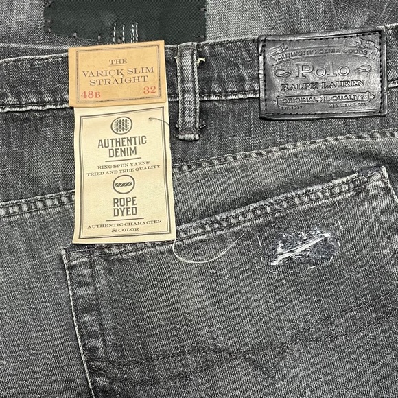 Polo Ralph Lauren New 48/32 Authentic Denim Rope Dyed Gothic Print Black BigTall - Picture 11 of 11